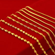 Load image into Gallery viewer, Water Wave Chain Women Alluvial Gold Necklaces Personality Snake Bone Chain Elegant Simple Gold Thin Chain Necklace Jewelry