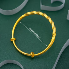 Load image into Gallery viewer, Fashion Twist Adjustable Women Alluvial Gold Bangles Personality Twisted Wire Elegant Simple Gold Bracelet Jewelry Accessories