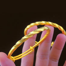 Load image into Gallery viewer, Fashion Twist Adjustable Women Alluvial Gold Bangles Personality Twisted Wire Elegant Simple Gold Bracelet Jewelry Accessories
