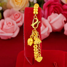 Load image into Gallery viewer, Simple Lotus Lotus Pod Women Alluvial Gold Bangles Personality Fashion Lucky Beads Elegant Gold Bracelet Jewelry Accessories