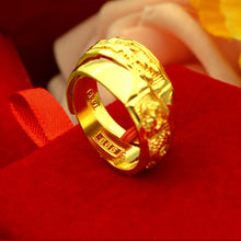 Load image into Gallery viewer, Simple Dragon and Phoenix Ring Women Men Alluvial Gold Personality Fashion Lucky Couple Elegant Gold Ring Jewelry Accessories