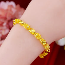Load image into Gallery viewer, Fashion Alluvial Gold Bracelet Exquisite Hollow Out Sand Gold heart Simple Lucky Heart Bracelet Women Jewelry Accessories