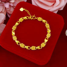 Load image into Gallery viewer, Fashion Alluvial Gold Bracelet Exquisite Hollow Out Sand Gold heart Simple Lucky Heart Bracelet Women Jewelry Accessories
