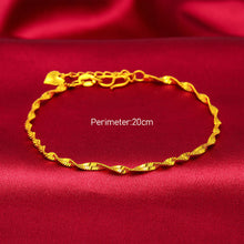 Load image into Gallery viewer, Fashion Water Wave Alluvial Gold Bell Bracelet Female Bangle Elegant Simple Lucky Bracelet Women Jewelry Gift Accessories