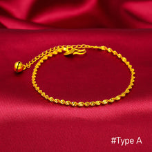 Load image into Gallery viewer, Fashion Water Wave Alluvial Gold Bell Bracelet Female Bangle Elegant Simple Lucky Bracelet Women Jewelry Gift Accessories