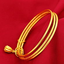 Load image into Gallery viewer, Fashion Multilayer Alluvial Gold Lotus Flower Bracelet Female Bangle Elegant Simple Lucky Bracelet Women Jewelry Gift Accessories