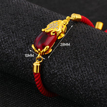 Load image into Gallery viewer, Fashion Alluvial Gold Red Rope Agate Pixiu Braided Bracelet Female Bracelet Elegant Simple Lucky Bracelet Women Jewelry Gift Accessories