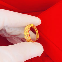Load image into Gallery viewer, Fashion Alluvial Gold Ring Open Flower Glossy Ring Sand Gold Elegant Simple Lucky Adjustable Ring Women Jewelry Gift Accessories