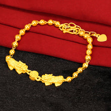 Load image into Gallery viewer, Fashion Alluvial Gold Bracelet Double PiXiu Beads Sand Gold Simple Lucky Heart Bracelet Women Jewelry Accessories