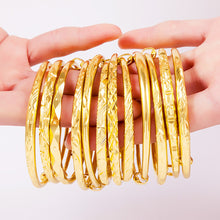 Load image into Gallery viewer, Adjustable Alluvial Gold Vietnamese Sand Gold Frosted Glossy Gypsophila Bangle Creative Women Bracelet Jewelry Accessories