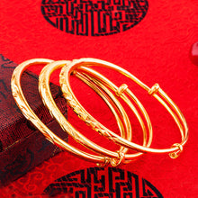 Load image into Gallery viewer, Adjustable Alluvial Gold Vietnamese Sand Gold Frosted Glossy Gypsophila Bangle Creative Women Bracelet Jewelry Accessories