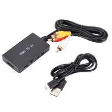 Load image into Gallery viewer, HDMI To RCA AV/CVBS Adapter HD Video Converter Box HDMI to RCA AV/CVSB L/R Video 1080P Mini HDMI to AV Support NTSC PAL