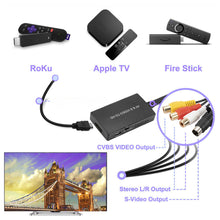 Load image into Gallery viewer, AV SVIDEO RCA to HDMI-compatible Adapter For HDTV DVD STB, Compatible with PS2/ PS3, 1080P/720P AV S-VIDEO Video Converter