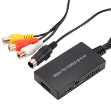Load image into Gallery viewer, AV SVIDEO RCA to HDMI-compatible Adapter For HDTV DVD STB, Compatible with PS2/ PS3, 1080P/720P AV S-VIDEO Video Converter