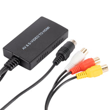 Load image into Gallery viewer, AV SVIDEO RCA to HDMI-compatible Adapter For HDTV DVD STB, Compatible with PS2/ PS3, 1080P/720P AV S-VIDEO Video Converter