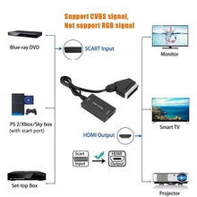 Load image into Gallery viewer, SCART to HDMI-compatible HD 720P/1080P Switch Converter with Cable, Wrugste Scart in HDMI-compatible Out Video Audio Converter