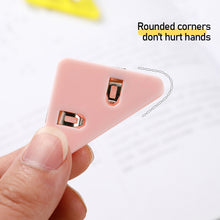 Load image into Gallery viewer, 5Pcs Cute Cartoon Style Transparent Triangle Clips Book Corner Clip Office Stationery Accessories Desk Organizer Kawaii Corner Clips