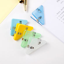 Load image into Gallery viewer, 5Pcs Cute Cartoon Style Transparent Triangle Clips Book Corner Clip Office Stationery Accessories Desk Organizer Kawaii Corner Clips