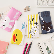 Load image into Gallery viewer, Cute Cartoon Animal Series Pencil Bag Portable Soft PU Pencil Case Stationery School Office Supplies for Kids Boys Girls