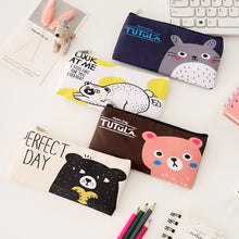 Load image into Gallery viewer, Cute Cartoon Animal Series Pencil Bag Portable Soft PU Pencil Case Stationery School Office Supplies for Kids Boys Girls