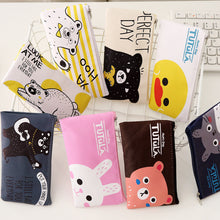 Load image into Gallery viewer, Cute Cartoon Animal Series Pencil Bag Portable Soft PU Pencil Case Stationery School Office Supplies for Kids Boys Girls