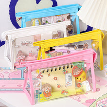 Load image into Gallery viewer, Waterproof Transparent Pencil Case Large Capacity PVC Pen Bag Cute Cartoon Travel Pouches Kawaii Cosmetic Bag Makeup Storage Stationery Box School Supplies