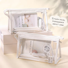 Load image into Gallery viewer, Waterproof Transparent Pencil Case Large Capacity PVC Pen Bag Cute Cartoon Travel Pouches Kawaii Cosmetic Bag Makeup Storage Stationery Box School Supplies