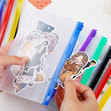 Load image into Gallery viewer, PVC Transparent Punch Zipper Binder Pocket With Plastic Zipper Label Pocket For 6-Ring Notebook Binder Stationery Storage Bags