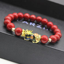 Load image into Gallery viewer, Thermochromic 3D Gold-plated Alluvial Gold Pixiu Beaded Bracelet Jewelry Obsidian Women Men Couple Lucky Bracelet Jewelry Accessories