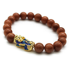 Load image into Gallery viewer, Thermochromic 3D Gold-plated Alluvial Gold Pixiu Beaded Bracelet Jewelry Obsidian Women Men Couple Lucky Bracelet Jewelry Accessories