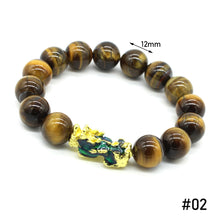 Load image into Gallery viewer, Thermochromic 3D Gold-plated Alluvial Gold Pixiu Beaded Bracelet Jewelry Obsidian Women Men Couple Lucky Bracelet Jewelry Accessories