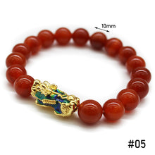Load image into Gallery viewer, Thermochromic 3D Gold-plated Alluvial Gold Pixiu Beaded Bracelet Jewelry Obsidian Women Men Couple Lucky Bracelet Jewelry Accessories