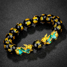 Load image into Gallery viewer, Vietnam Shajin 3D Temperature-sensitive Color-changing Pixiu Bracelet Obsidian Six-character Mantra Buddha Bead Bracelet