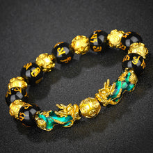 Load image into Gallery viewer, Vietnam Shajin 3D Temperature-sensitive Color-changing Pixiu Bracelet Obsidian Six-character Mantra Buddha Bead Bracelet