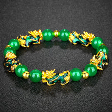 Load image into Gallery viewer, Vietnam Shajin 3D Temperature-sensitive Color-changing Pixiu Bracelet Obsidian Six-character Mantra Buddha Bead Bracelet