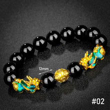 Load image into Gallery viewer, Vietnam Shajin 3D Temperature-sensitive Color-changing Pixiu Bracelet Obsidian Six-character Mantra Buddha Bead Bracelet