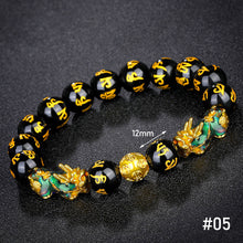 Load image into Gallery viewer, Vietnam Shajin 3D Temperature-sensitive Color-changing Pixiu Bracelet Obsidian Six-character Mantra Buddha Bead Bracelet