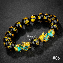 Load image into Gallery viewer, Vietnam Shajin 3D Temperature-sensitive Color-changing Pixiu Bracelet Obsidian Six-character Mantra Buddha Bead Bracelet