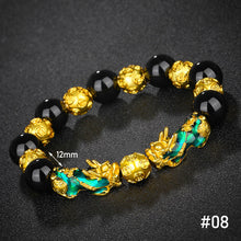 Load image into Gallery viewer, Vietnam Shajin 3D Temperature-sensitive Color-changing Pixiu Bracelet Obsidian Six-character Mantra Buddha Bead Bracelet