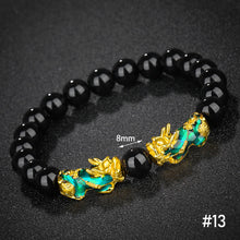 Load image into Gallery viewer, Vietnam Shajin 3D Temperature-sensitive Color-changing Pixiu Bracelet Obsidian Six-character Mantra Buddha Bead Bracelet