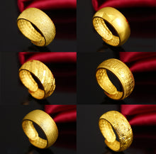 Load image into Gallery viewer, Fashion Vietnam Sand Gold Gypsophila Lucky Ring Elegant Open Ring Glossy Frosted Female Women Ring Jewelry Accessories