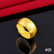 Load image into Gallery viewer, Fashion Vietnam Sand Gold Gypsophila Lucky Ring Elegant Open Ring Glossy Frosted Female Women Ring Jewelry Accessories