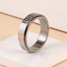 Load image into Gallery viewer, Fashion Rotating Stainless Steel Sutra Ring Gold Steel Fashion Jewelry Couple Women Men Gift Accessories