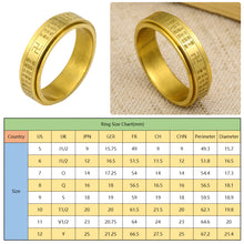 Load image into Gallery viewer, Fashion Rotating Stainless Steel Sutra Ring Gold Steel Fashion Jewelry Couple Women Men Gift Accessories