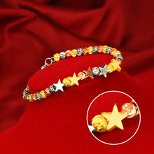 Load image into Gallery viewer, Fashion Star Alluvial Gold Bracelet Fashion Adjustable Gold Lucky Beads Bracelet Sand Gold Beaded Bracelet Women Jewelry Accessories