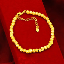 Load image into Gallery viewer, Fashion Alluvial Gold Bangle Fashion Gold Heart Lucky Beads Bracelet Sand Gold Bracelet Beaded Bracelet Jewelry Accessories