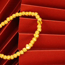 Load image into Gallery viewer, Fashion Alluvial Gold Bangle Fashion Gold Heart Lucky Beads Bracelet Sand Gold Bracelet Beaded Bracelet Jewelry Accessories