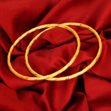 Load image into Gallery viewer, Alluvial Gold Bangle Fashion Gold Cloth Pattern Coil Bracelet 3mm Sand Gold Bracelet Thin Circle Bracelet Jewelry Accessories