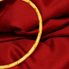 Load image into Gallery viewer, Alluvial Gold Bangle Fashion Gold Cloth Pattern Coil Bracelet 3mm Sand Gold Bracelet Thin Circle Bracelet Jewelry Accessories
