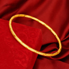 Load image into Gallery viewer, Alluvial Gold Bangle Fashion Gold Cloth Pattern Coil Bracelet 3mm Sand Gold Bracelet Thin Circle Bracelet Jewelry Accessories